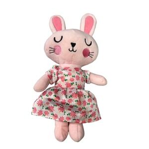 Walgreens 13" Plush Bunny Happy Go Fluffy Pink Dress Stuffed Animal